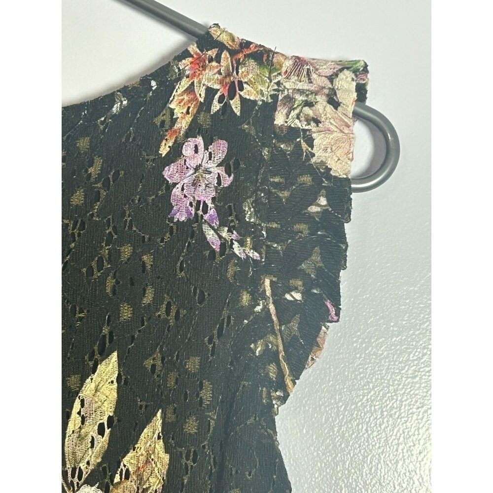 Eri + Ali Anthropologie Nevaeh Floral Lace Fit & Flare Dress Size 6 - Picture 8 of 11